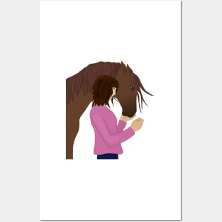 Girl with Brown Horse Posters and Art